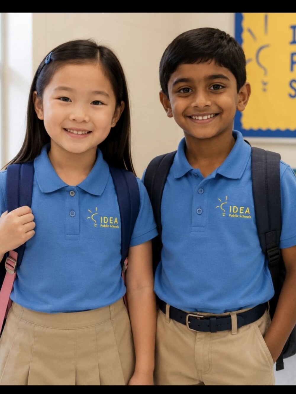 IDEA Public Schools- School Uniform Polo Shirt- Blue- Youth Medium